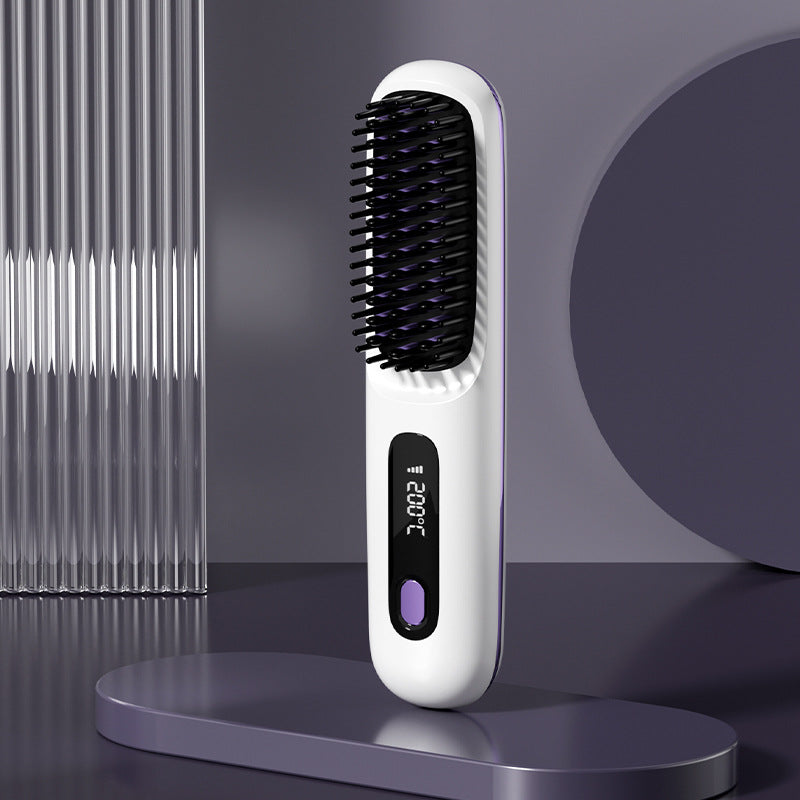2-in-1 Cordless Hair Straightener Brush, USB Rechargeable (photo 9)