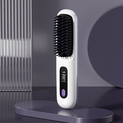 2-in-1 Cordless Hair Straightener Brush, USB Rechargeable (photo 9)