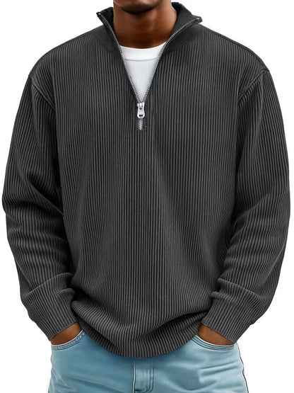Men's Corduroy Zip Stand-Collar Pullover (photo 6)
