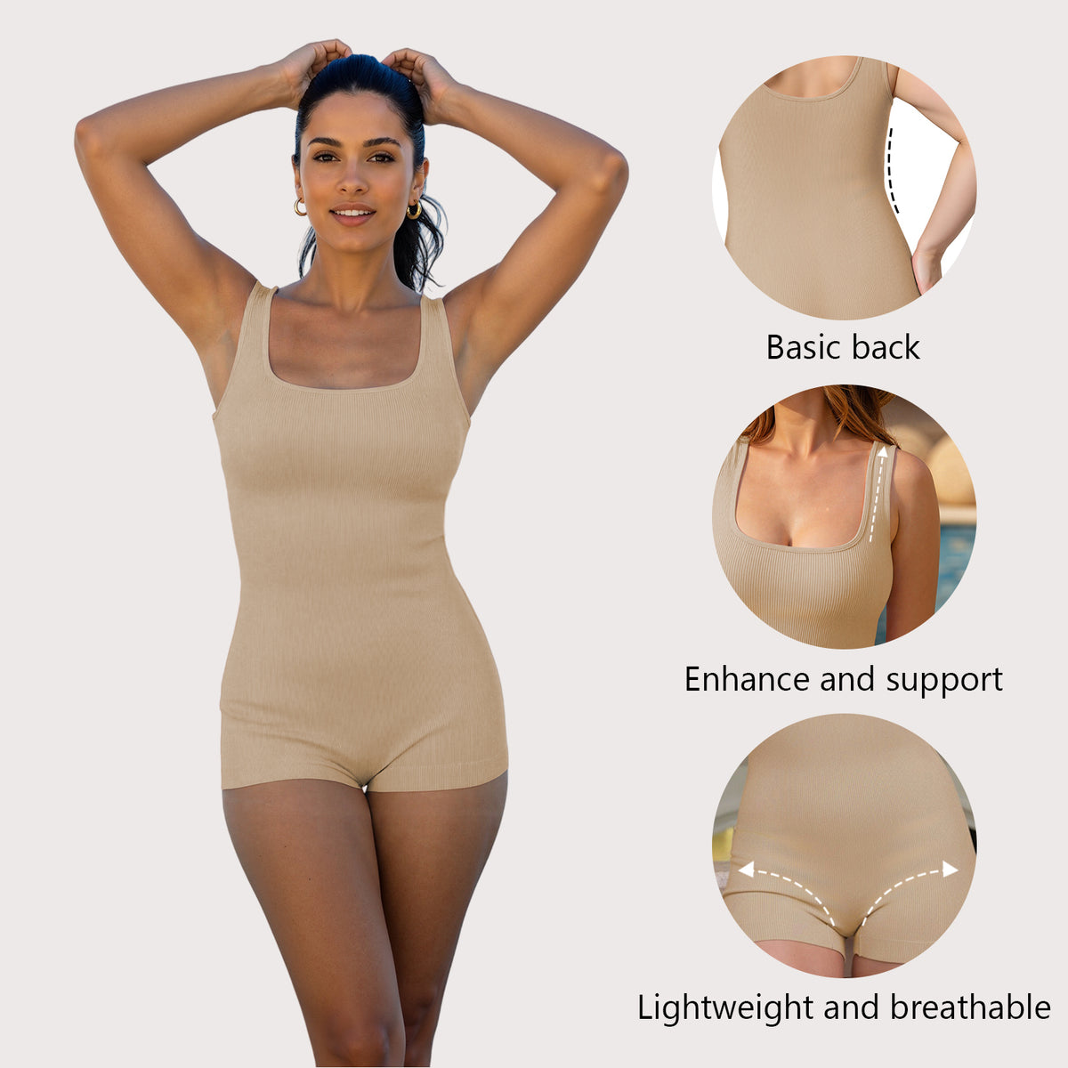 Women's Shapewear Bodysuit with Adjustable Straps (photo 4)