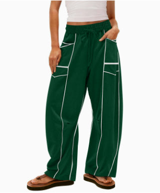 Women's Striped Wide-Leg Drawstring Sweatpants (photo 16)