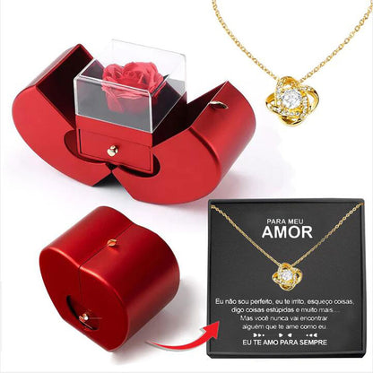 Preserved Rose Apple Gift Box with Necklace (photo 29)