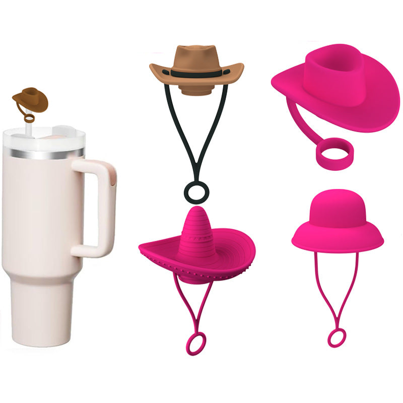 Silicone Hat-Shaped Straw Toppers (photo 10)