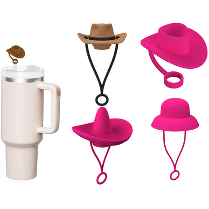 Silicone Hat-Shaped Straw Toppers (photo 10)