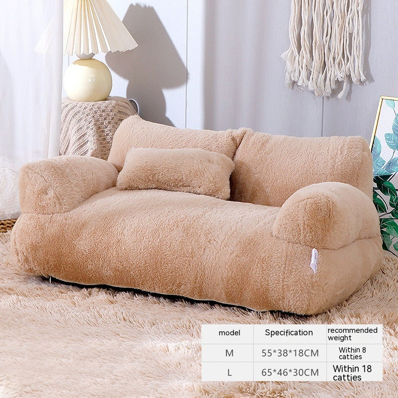 Plush Cat Sofa Bed with Pillow (photo 3)