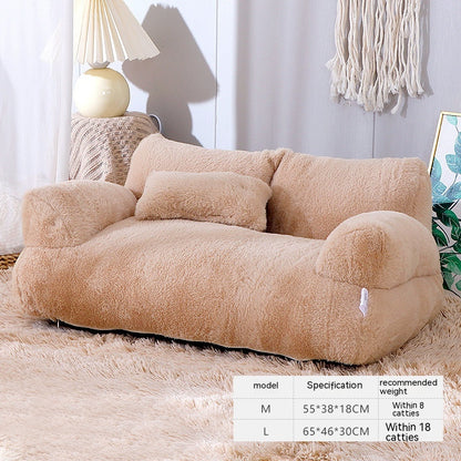Plush Cat Sofa Bed with Pillow (photo 3)