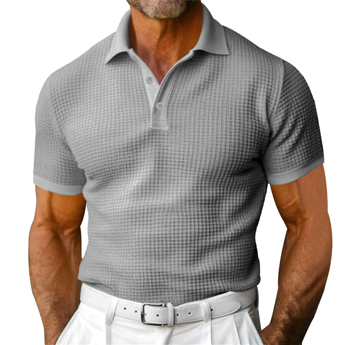 Men's Waffle Short-Sleeve Polo Shirt (photo 6)