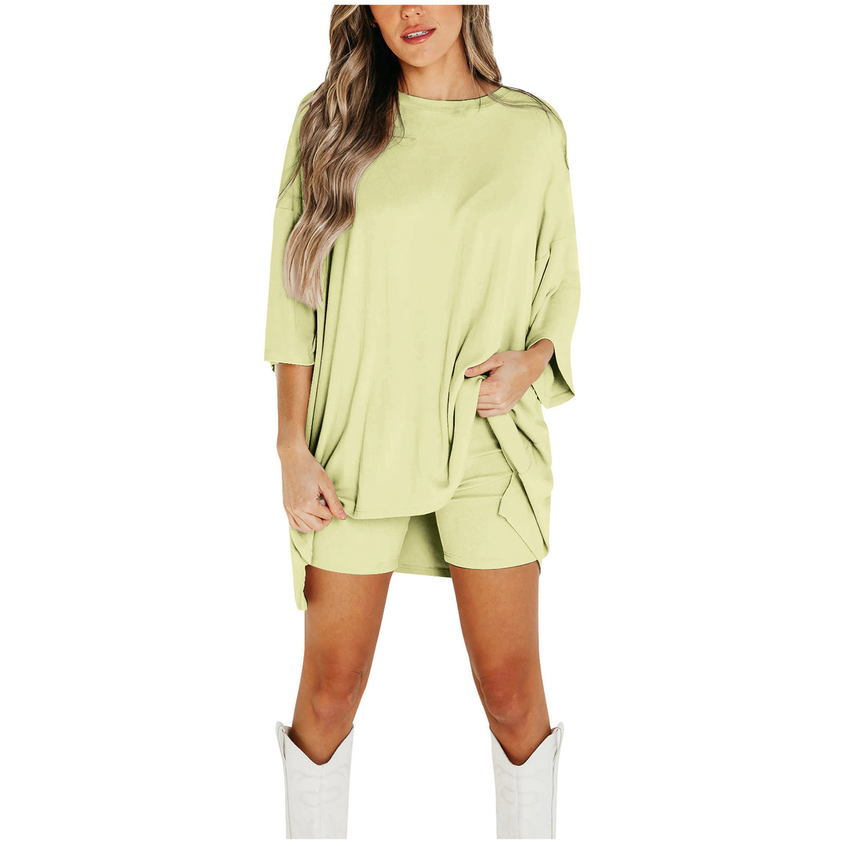 Women's Batwing T-Shirt and Shorts Set (photo 19)