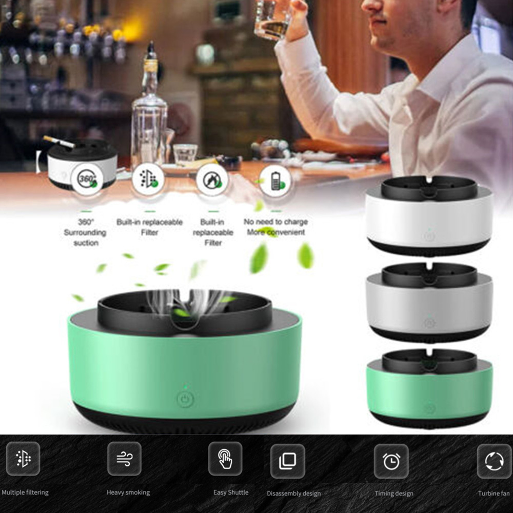 Ashtray with Built-In Fan and Replaceable Filter (photo 3)