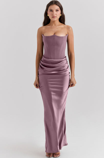 Women's Strapless Backless Bandeau Maxi Dress (photo 13)