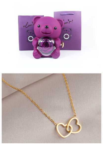 Rotating Bear and Rose Jewelry Gift Box (photo 27)