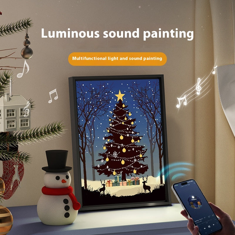 Light-Up Christmas Tree Picture with Bluetooth Speaker