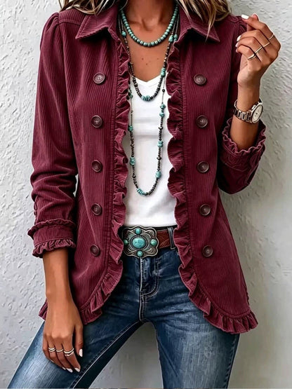 Women's Ruffled Button-Front Knit Cardigan (photo 18)