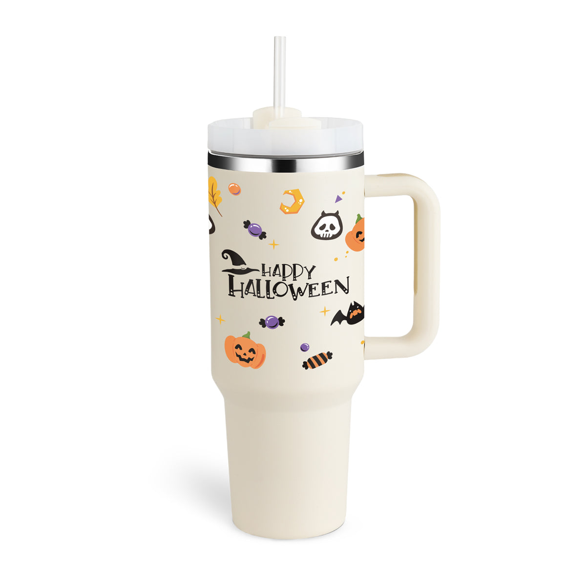 40 oz Insulated Stainless Steel Tumbler with Handle, Lid and Straw (photo 27)