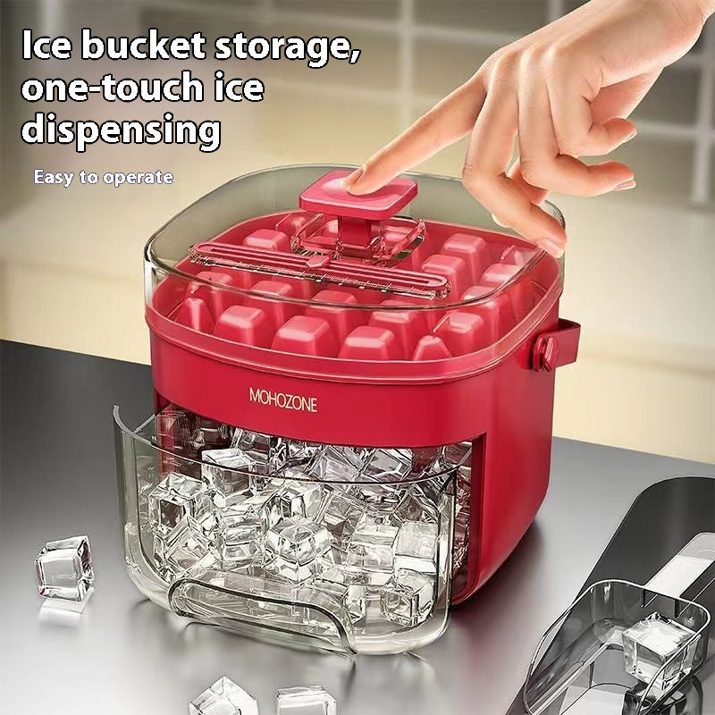 Press-Release Ice Cube Tray with Bin and Lid, 24 or 48 Cubes (photo 2)