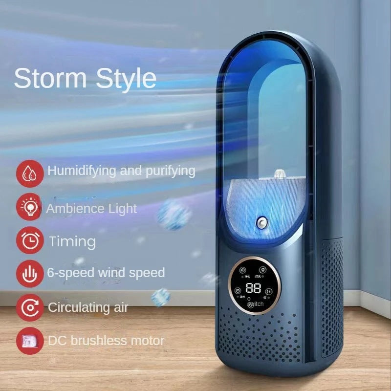 Portable USB Bladeless Cooling Fan with Water Tank and Timer (photo 10)