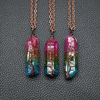 Stone Crystal Point Pendant Necklace (photo 2)