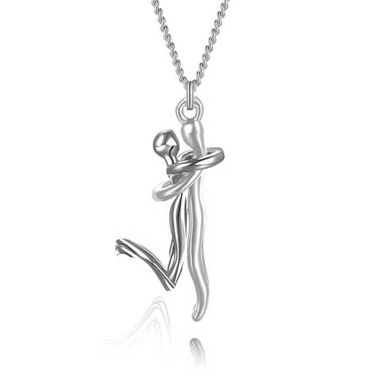Hugging Couple Pendant Necklace (photo 5)