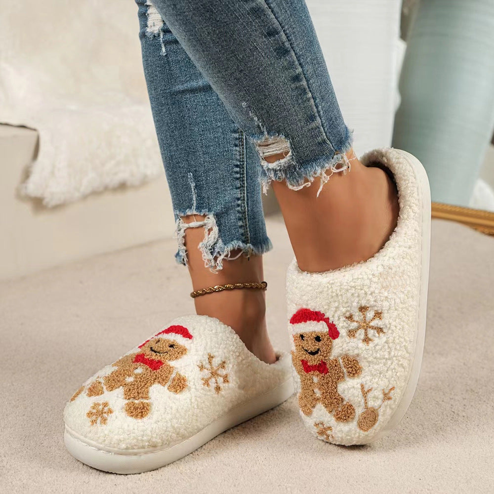 Gingerbread Man Plush House Slippers (photo 3)