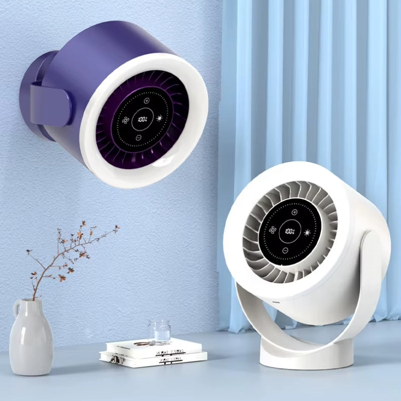 Rechargeable Desk Fan with Light, 100 Speeds