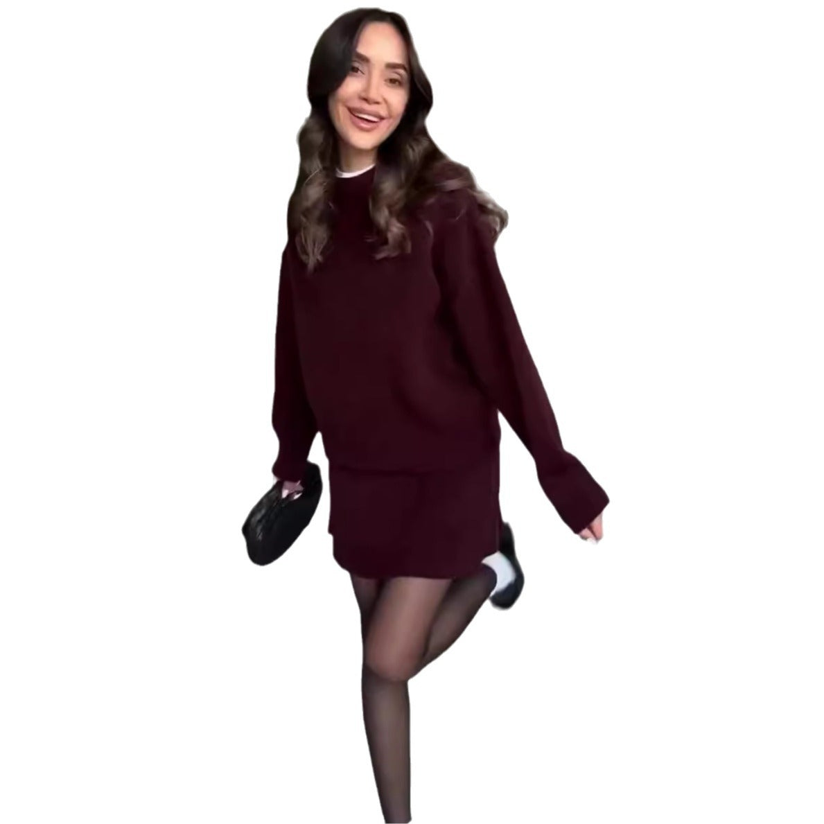 Women's Knit Sweater and Mini Skirt Set (photo 4)
