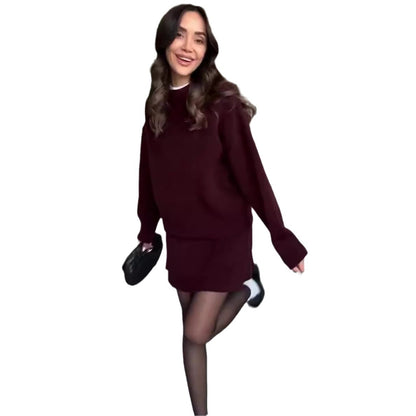 Women's Knit Sweater and Mini Skirt Set (photo 4)