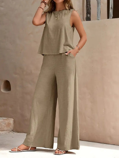 Women's Sleeveless Top and Loose Trousers Set (photo 11)
