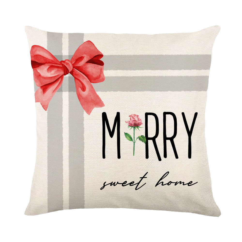 Snowflake Print Christmas Pillow Cover, 45 x 45 cm (photo 2)