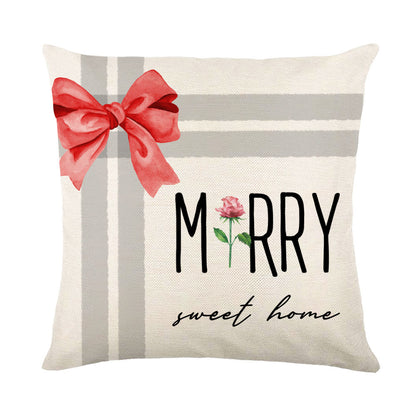 Snowflake Print Christmas Pillow Cover, 45 x 45 cm (photo 2)