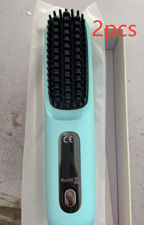 2-in-1 Cordless Hair Straightener Brush, USB Rechargeable (photo 38)