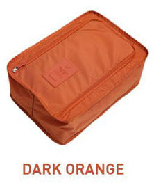 Zippered Travel Shoe Bag, Oxford Cloth with Mesh - Dark Orange (photo 6)
