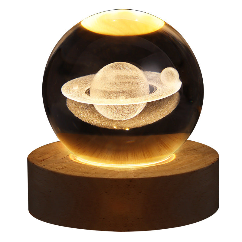 Wood Base Crystal Ball Night Lamp (photo 63)