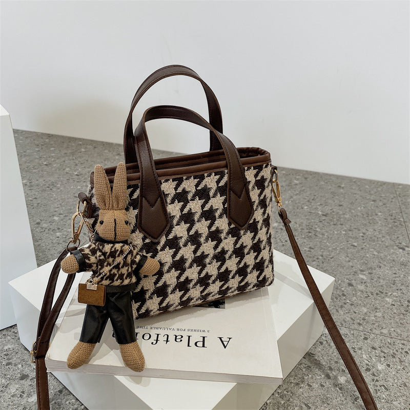 Houndstooth and Plaid Mini Shoulder Bag (photo 19)