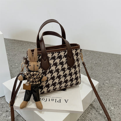Houndstooth and Plaid Mini Shoulder Bag (photo 19)
