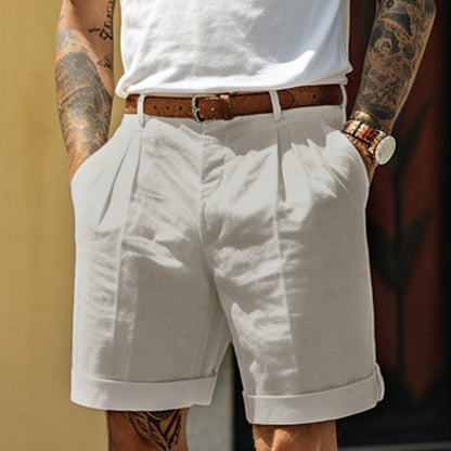 Men's Linen-Blend Straight-Leg Shorts with Pockets (photo 8)