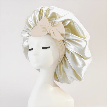 Satin Sleep Bonnet with Ribbon (photo 23)