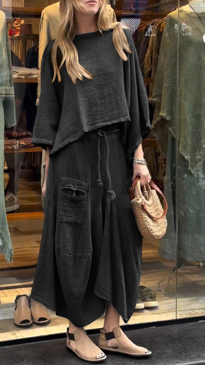 Women's Long-Sleeve Pullover Top and Long Skirt Set (photo 9)