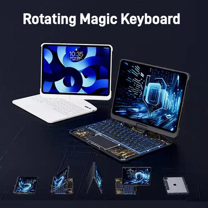 360° Rotating Clear Keyboard Case for iPad with Trackpad