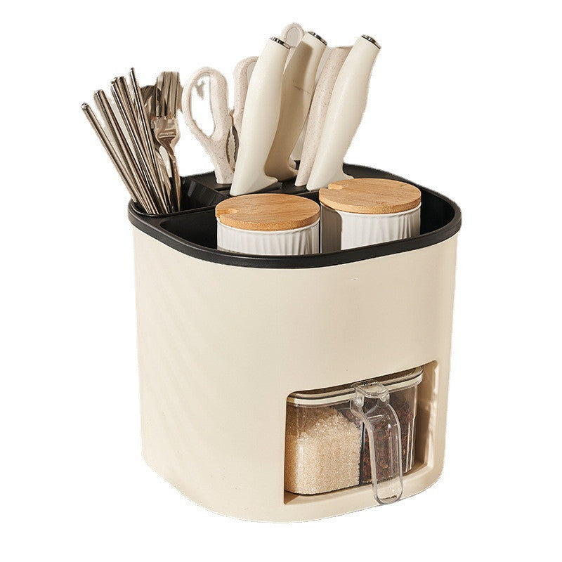 Kitchen Utensil Holder with 4-Compartment Spice Box (photo 8)