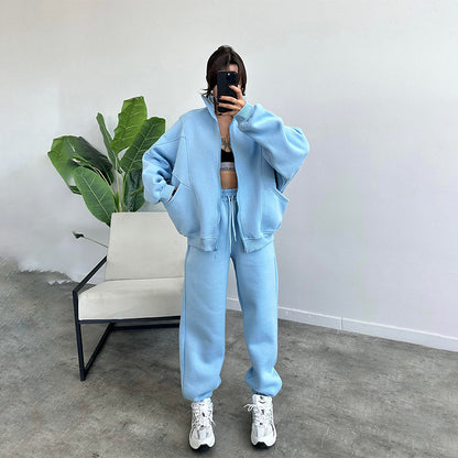 Women's Zip-Up Stand-Collar Jacket and Jogger Set (photo 12)