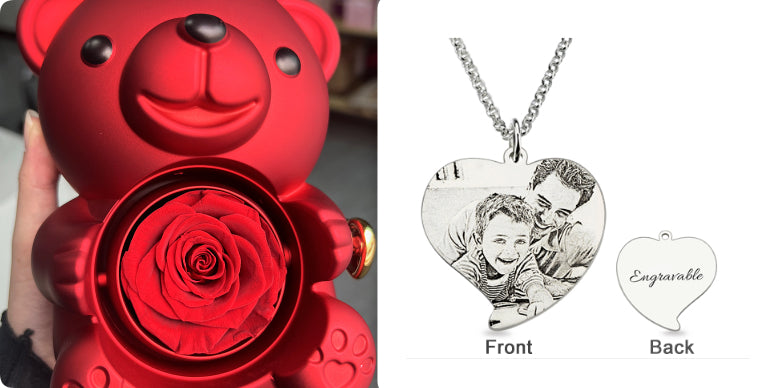 Rotating Bear and Rose Jewelry Gift Box (photo 22)
