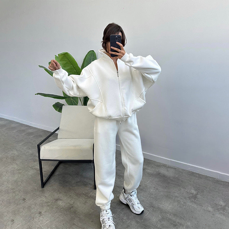 Women's Zip-Up Stand-Collar Jacket and Jogger Set (photo 4)
