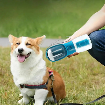 3-in-1 Portable Dog Water Bottle with Food and Bag Compartments (photo 5)