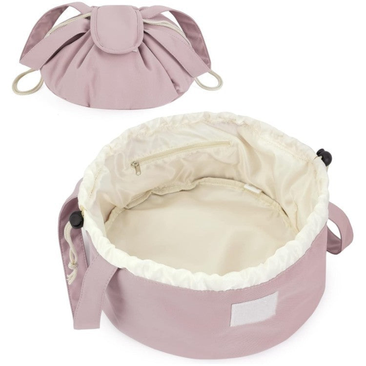 Drawstring Cosmetic Bag, Polyester - Pink (photo 5)