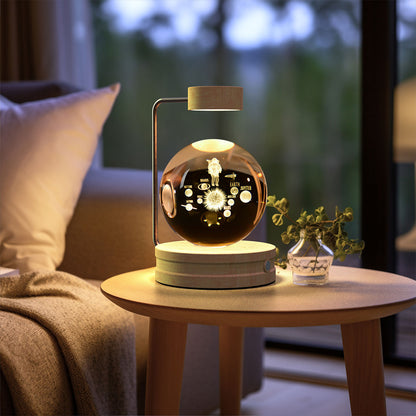 3D Engraved Crystal Ball Night Light with Wooden Base, USB (photo 65)