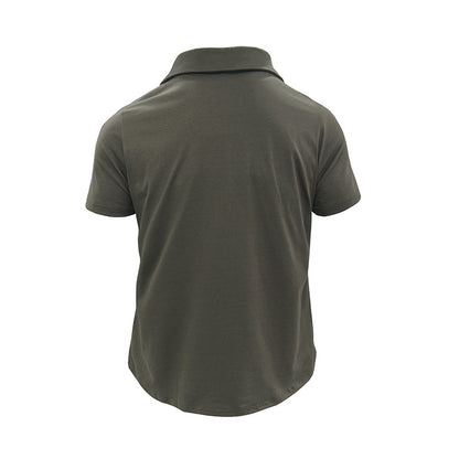 Men's Lapel Button Polo Shirt with Pocket (photo 10)