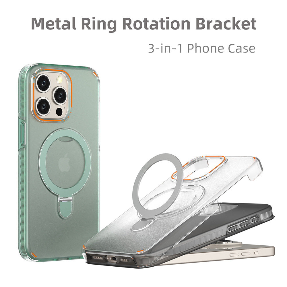 Magnetic Clear Phone Case with Hidden Stand for iPhone (photo 3)