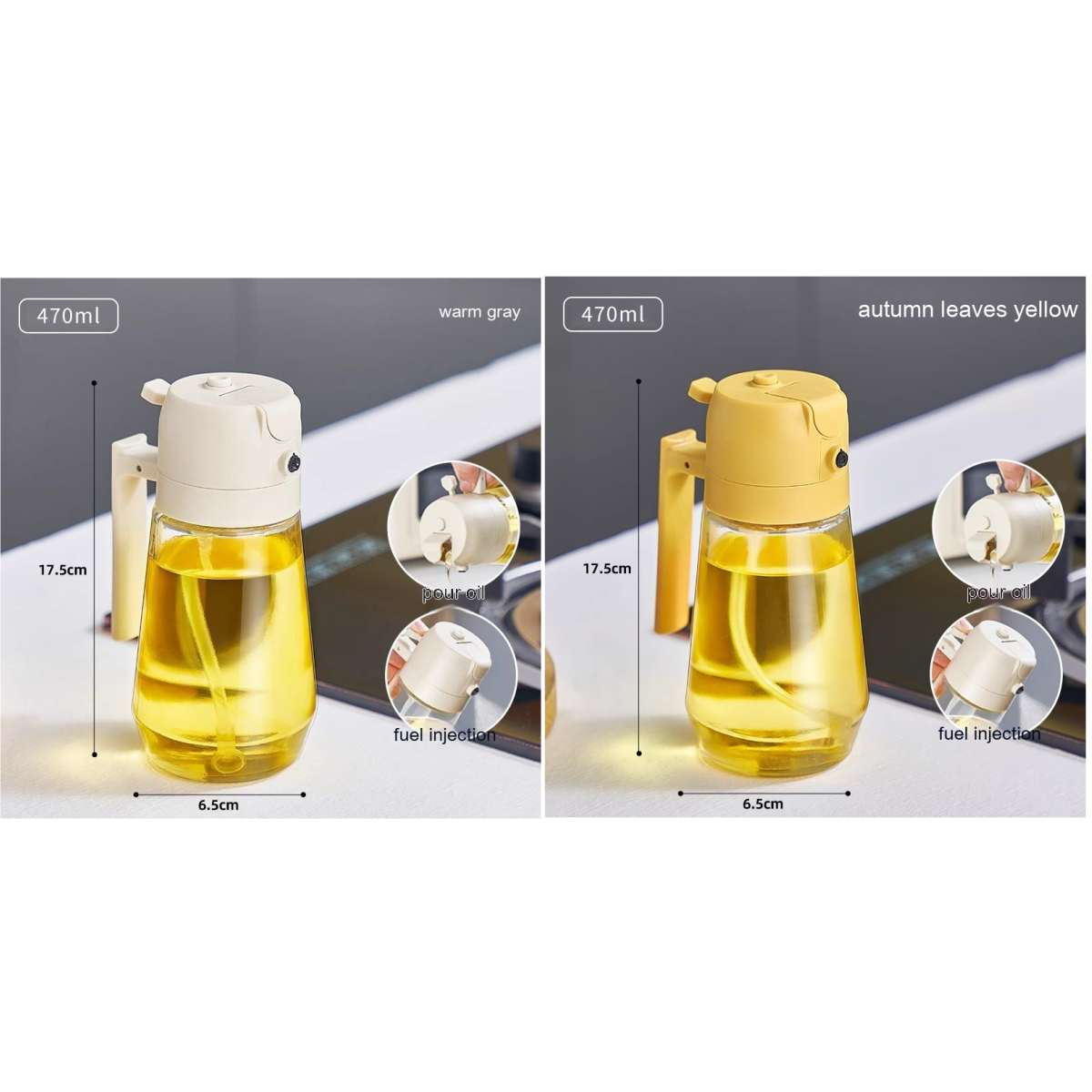 2-in-1 Glass Oil Sprayer and Pourer, 470 ml (photo 35)