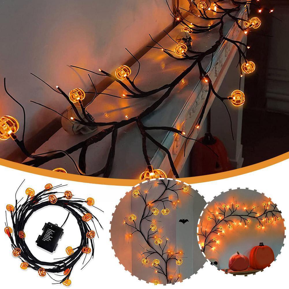 Halloween Bat or Pumpkin LED Vine String Light, 2 m (photo 2)
