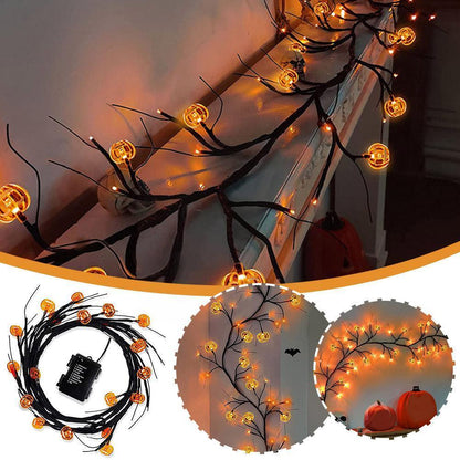 Halloween Bat or Pumpkin LED Vine String Light, 2 m (photo 2)
